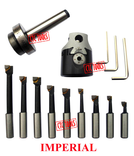 CTC Tools - 2-inch boring head set with MT2 3/8-inch arbor, precision boring for industrial tasks.