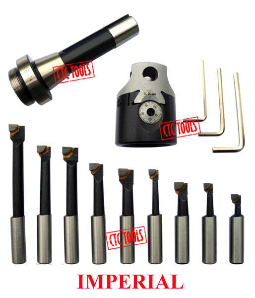 CTC Tools - 2-inch boring head set with R8 7/16-inch arbor, ideal for high-precision machining.