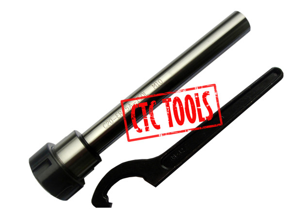 CTC Tools - ER25 D20 x L150 long nose straight shank collet chuck DIN6499