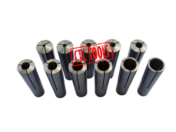 CTC Tools – 11-piece Morse Taper #3 imperial collet set for precise tool holding in milling or turning.