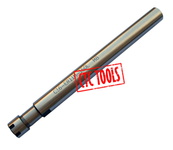 CTC Tools - ER11 D16 x L150 long nose straight shank collet chuck DIN6499