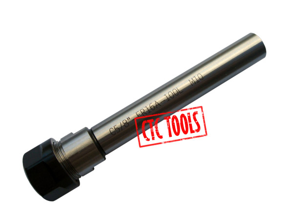 CTC Tools - ER16 D5/8" x L4" straight shank collet chuck DIN6499B, ideal for CNC machining precision and secure tool holding.