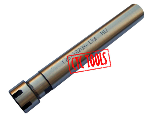 CTC Tools - ER20 D25 x L150 long nose straight shank collet chuck DIN6499