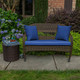 Canvas True Blue Wicker Bench | 49910U-11470, 49911U-11470, 49912N-11470