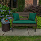 Canvas Forest Green Wicker Bench | 49910U-08625, 49911U-08625, 49912N-08625