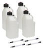 Utility Jug 5 Gal w/ Filler Hose Clear 4pk