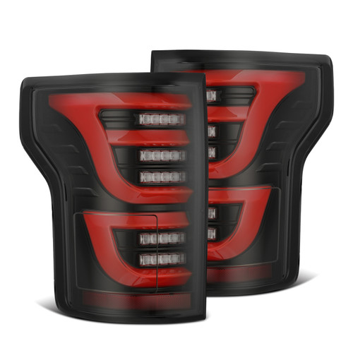 AlphaRex 15-20 Ford F-150 Luxx LED Tail Lights (Pair) Black/Red (Not For Blind Spot Sensor Models) - 652050 Photo - Primary