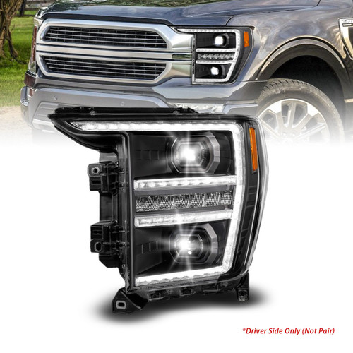 Anzo 21-23 Ford F150 LED Projector Headlight w/Switchback+Sequential - Black (Driver Side Only) - 111594-L Photo - Primary