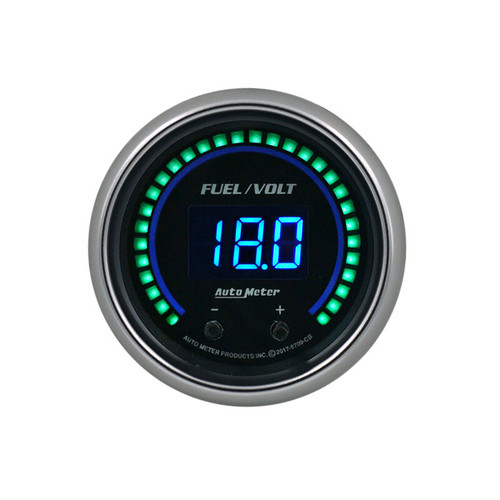 Autometer 52.4mm Black Switchable 0-100 Fuel Level / 8-18V Voltmeter Cobalt Elite Digital Gauge - 6709-CB User 1