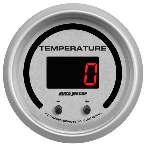 Autometer 52.4mm Silver Switchable 60-340 Degrees F/40-170 Degrees C Ultra-Lite Elite Digital Gauge - 6754-UL User 2