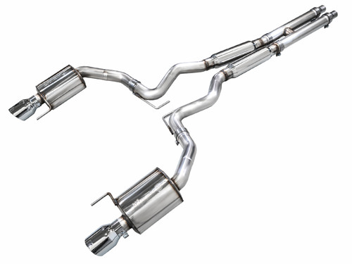 AWE 2024 Ford Mustang GT Fastback S650 RWD Touring Catback Exhaust w/ Dual Chrome Silver Tips - 3015-32650 Photo - Primary