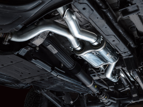 AWE Tuning 22-24 Ford Bronco Raptor 4WD Dual BashGuards Cat-Back SwitchPath Exhaust (No Tips) - 3025-31327 Photo - Mounted