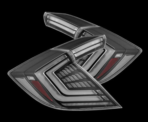 AlphaRex 16-21 Honda Civic Hatchback / Type-R FK8 Nova-Series LED Tail Lights (Pair) - Black - 676020 Photo - Primary