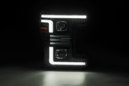 AlphaRex 17-19 Ford F-250/350/450/550  Super Duty PRO-Series Proj Headlights Black w/SeqSig & DRL - 880321 User 1