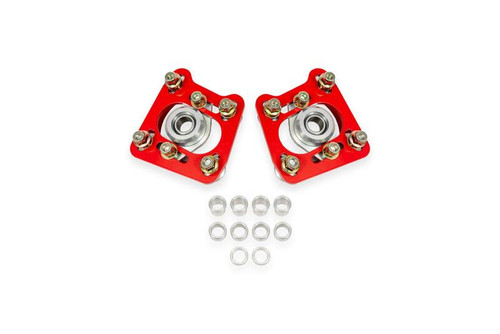 BMR 94-04 Ford Mustang Steel Caster Camber Plates - Red - WAK740R User 1