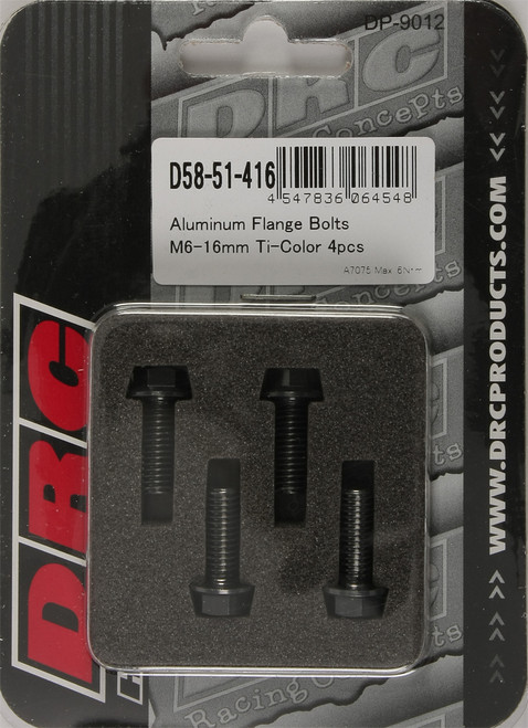 DRC Aluminum Flange Bolts Titanium M6X16MM 4/PK