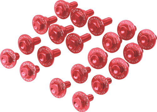 Zeta Aluminum Bolt Kit Red - ZE88-5142