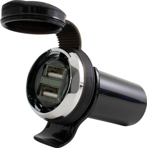 Koso Dual USB Adaptor Direct Fit `92-UP Models W/ Lighter