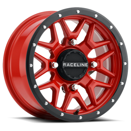 Raceline Krank Wheel 15X7 4/156 5+2 (+10MM) Blk/Red