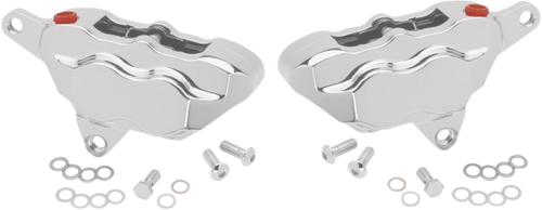 Hawg Halters INC 4 Pist Front Dual Caliper Kit Chrome 84-99 W/ 11.5" Rotor