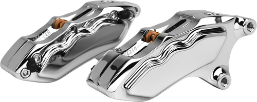 Hawg Halters INC 6 Pist Front Dual Caliper Kit Chrome for 11.8" Rotor