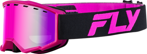 FLY Racing YTH Focus Snow Goggle Blk/Pink W/ Pink Mirror/rose Lens