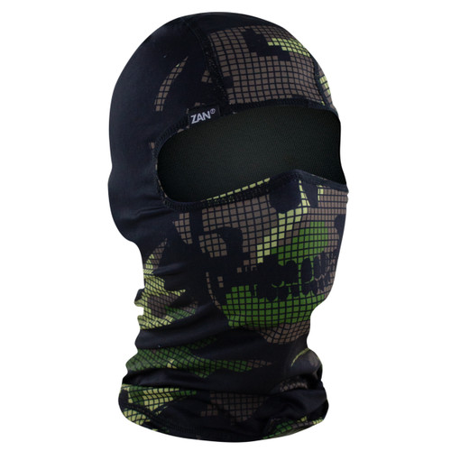 ZAN Polyester Balaclava Digi Woodland Camo Skull