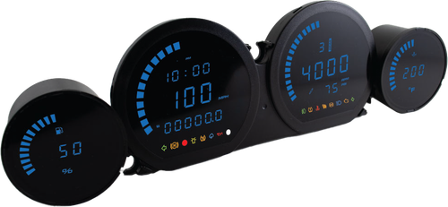 Koso 4 Piece Blue LED Gauges `14-22 Flht Flhx Fltr