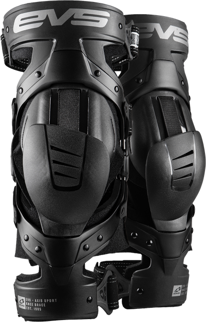 EVS Axis Sport Knee Brace Pair Black/black/grey SM