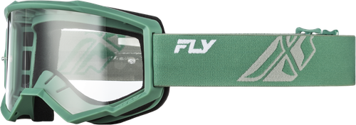 FLY Racing Youth Focus Goggle Olive/grey W/ Clear Lens