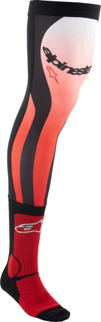 Alpinestars Knee Brace Socks Bright Red/White LG/2X