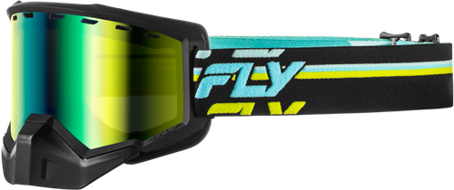 FLY Racing Focus Snow Goggle Blk/hi-vis W/Green Mirror/yellow Lens