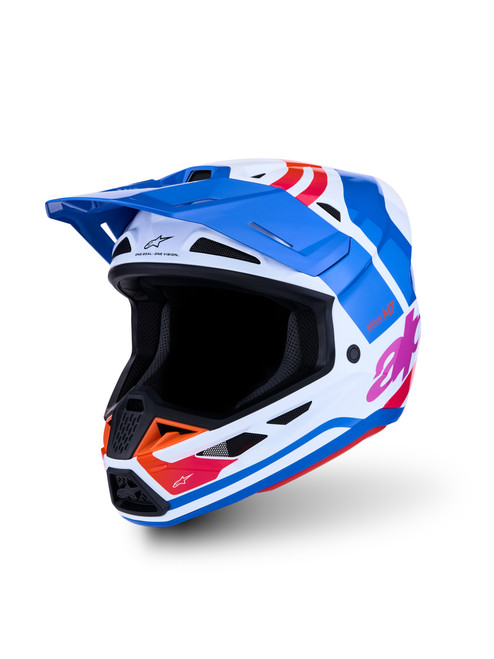 Alpinestars S-M7 Core Helmet ECE06/DOT Wht/blue/org/pink Glossy XL