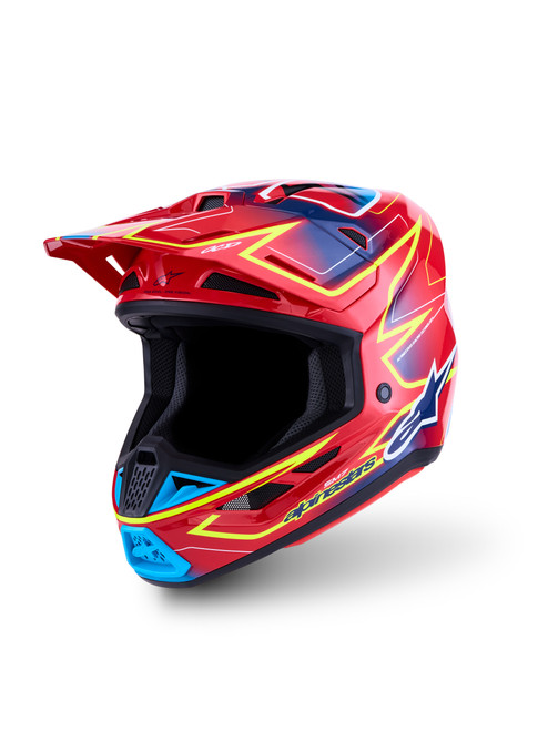 Alpinestars S-M7 Cast Helmet ECE06/DOT Red/Yllw Fluo/Blue Glossy XL