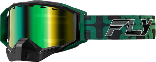 FLY Racing Zone Snow Green/white W/Green Mirror/amber Lens