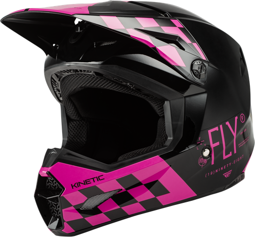 FLY Racing YTH Kinetic Lite Rival Helmet Gloss Black/pink Yl