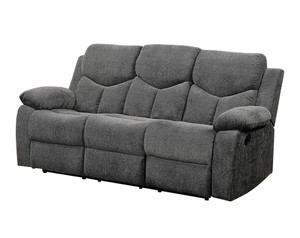 82" Gray Chenille Reclining Sofa With Black Legs N270-491322