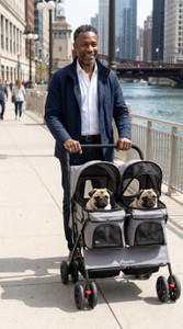 5 Star Pets: Full-View Double Pet Stroller (Gray)