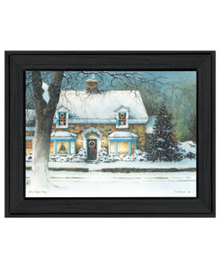 Snow Softly Falling 1 Black Framed Print Wall Art N270-407412