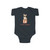 Cotton infant bodysuit with French Bulldog and a toy block letter "F"
