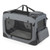 5 Star Pets collapsible soft dog crate in gray, studio view showing carrying handles.