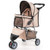 5 Star Pets beige 3-wheel compact pet stroller with adjustable canopy and bottom storage basket, studio view.