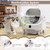 5 Star Pets automatic litter box showing the odor control system and a cat standing nearby for scale.