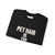 Folded view of long sleeved  black sweat shirt with  "Pet Hair Is The New Black" in the center.