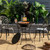 31.5 Inch Patio Fire Pit Dining Table With Cooking BBQ Grate - Color: Black D681-NP10257