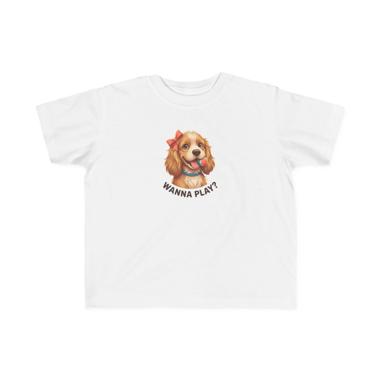 5 Star Pets Fur Littles Cocker Spaniel "Wanna Play" Graphic Toddler Tee — Girls Sizes 2T-6T