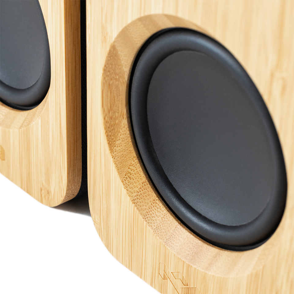 House of Marley Get Together Duo, Powerful Bookshelf Speakers with Wireless  Bluetooth Connectivity and Sustainable Materials