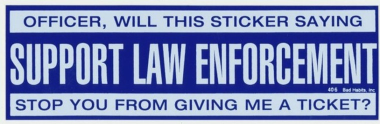 Officer Sticker Saying Support Law Enforcement Stop You Giving me a Ticket #406