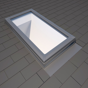 VELUX EDL S06 0000 flashing kit installed on a shingle roof, providing a weathertight seal around a skylight. VELUX EDL S06 0000 flashing kit installed on a shingle roof, providing a weathertight seal around a skylight.
