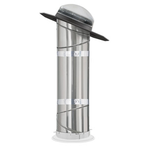 The VELUX TGR 022 S0000 Sun Tunnel Skylight is designed to bring natural light into interior spaces lacking windows, such as bathrooms, laundry rooms, closets, and hallways. This model features a 22-inch diameter rigid tube for maximum light transfer, a low-profile flashing that allows the dome to sit parallel to the roof, and an acrylic dome. The VELUX TGR 022 S0000 Sun Tunnel Skylight is designed to bring natural light into interior spaces lacking windows, such as bathrooms, laundry rooms, closets, and hallways. This model features a 22-inch diameter rigid tube for maximum light transfer, a low-profile flashing that allows the dome to sit parallel to the roof, and an acrylic dome.